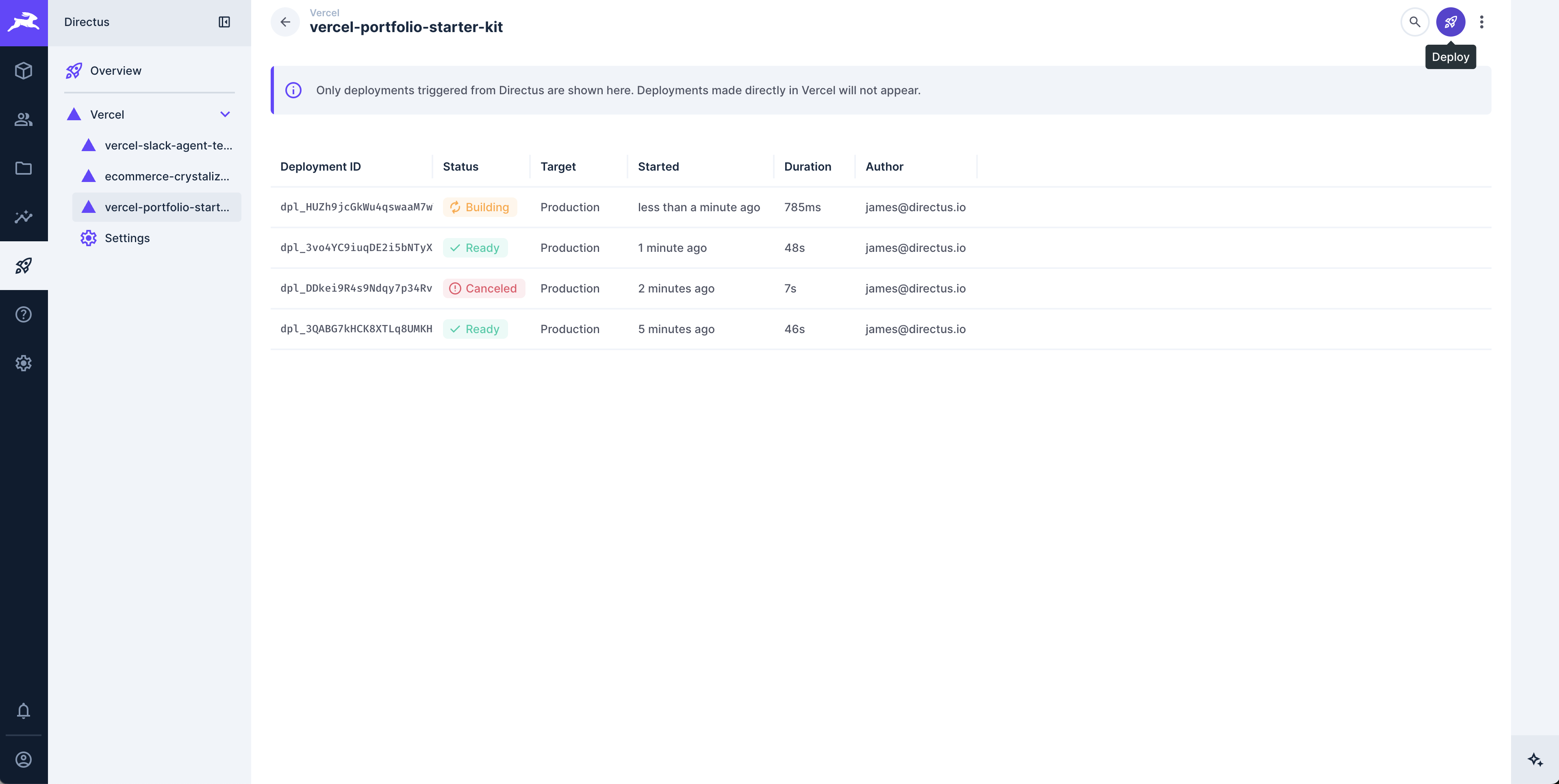 Vercel integration overview